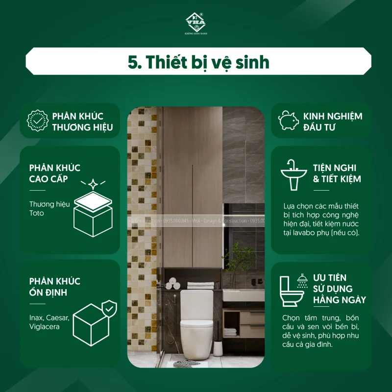 Phân khúc thương hiệu cao cấp Toto và phân khúc ổn định bền bỉ như Inax, Caesar, Viglacera