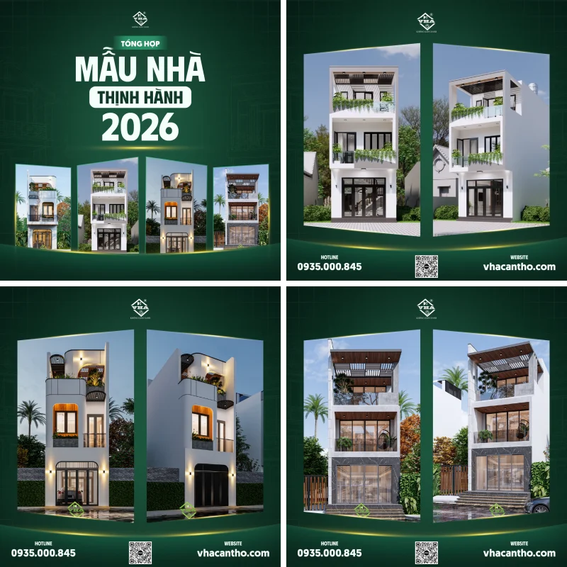 Mẫu Nhà Phố Đẹp Năm 2026 - Xây nhà trọn gói Cần Thơ
